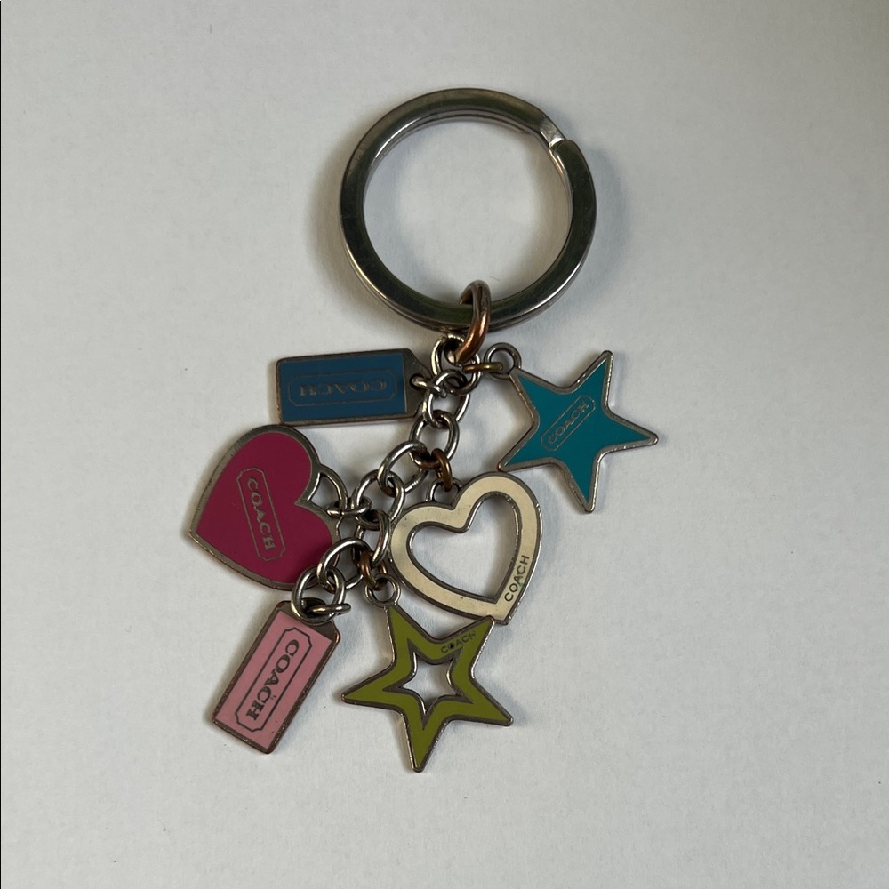 Vintage Coach C Heart and Star Keychain